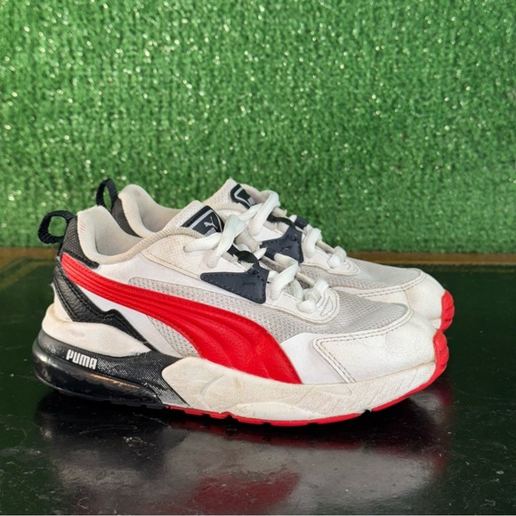 Puma Rs Fast Black White Red Preschool Kids Size 12C - Picture 1 of 6